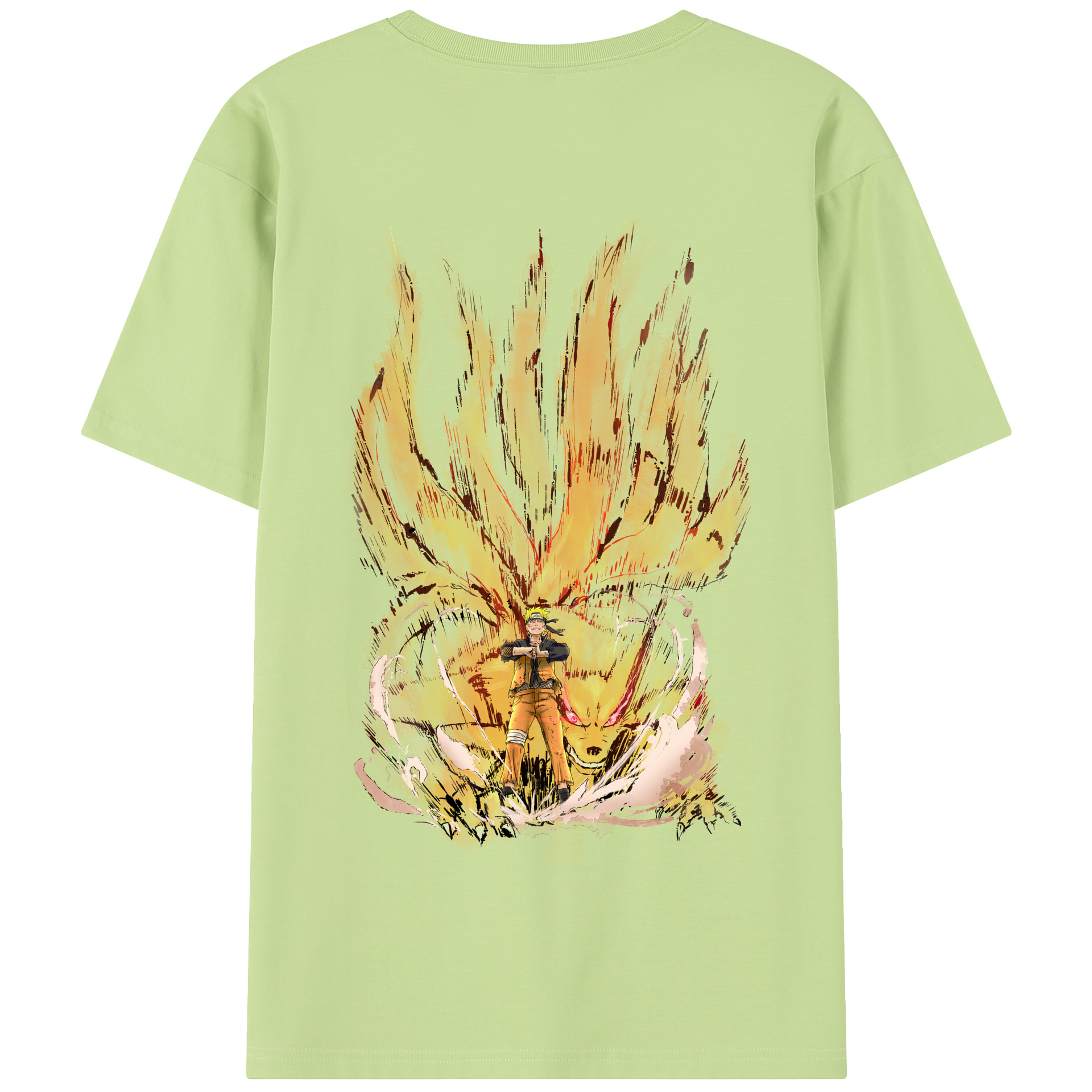 （画像用） NARUTO -ナルト- うずまき ナルト Uzumaki Naruto 綿100％半袖Tシャツ（背面プリント）
